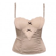 Bustier - Beige/Black Dots