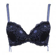 Push-up Bra - Black/Blue